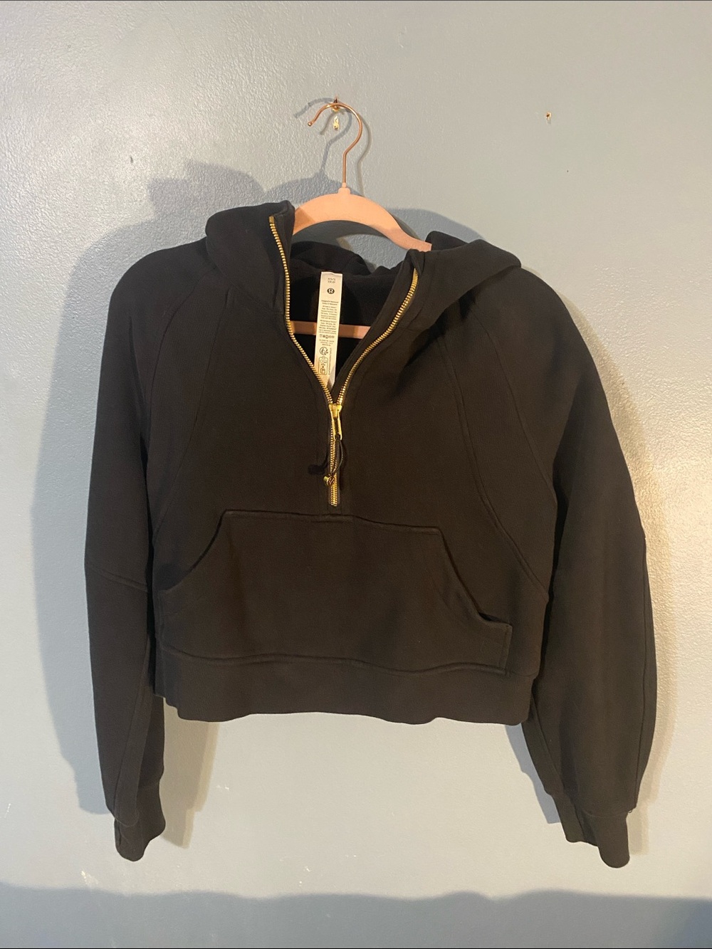Lululemon Black Half-Zip Hoodie scuba Sweatshirt